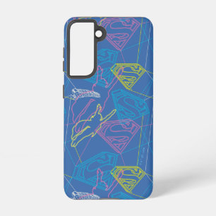 Supergirl and Logo Coloured Outlines Samsung Galaxy Case
