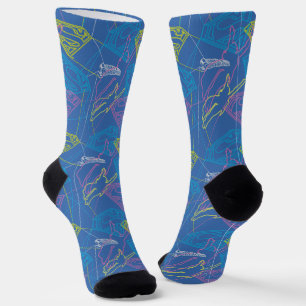 Supergirl and Logo Coloured Outlines Socks