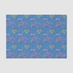 Supergirl and Logo Coloured Outlines Tissue Paper