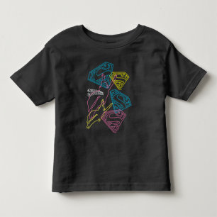 Supergirl and Logo Coloured Outlines Toddler T-shirt