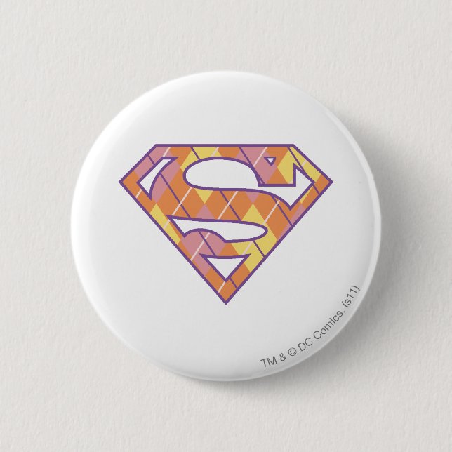 Supergirl Argyle Logo 2 Inch Round Button (Front)