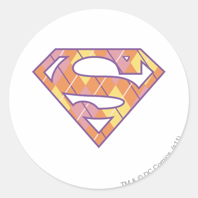 Supergirl Argyle Logo Classic Round Sticker (Front)
