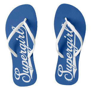 Supergirl Baseball All-Star Name Logo Flip Flops