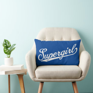 Supergirl Baseball All-Star Name Logo Lumbar Pillow