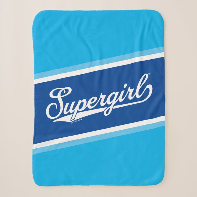Supergirl Baseball All-Star Name Logo Sherpa Blanket (Front)