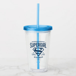 Supergirl Better Than Ever Retro Graphic Acrylic Tumbler