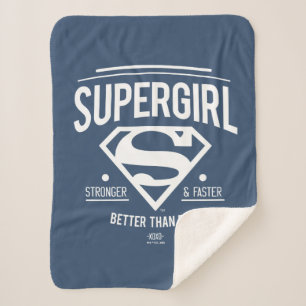 Supergirl Better Than Ever Retro Graphic Sherpa Blanket