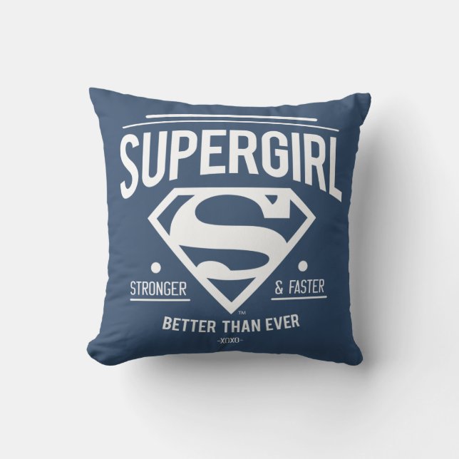 Supergirl Better Than Ever Retro Graphic Throw Pillow (Front)