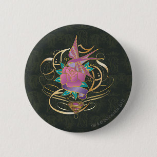 Supergirl Bird and Flower 2 Inch Round Button