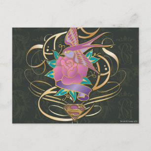 Supergirl Bird and Flower Postcard