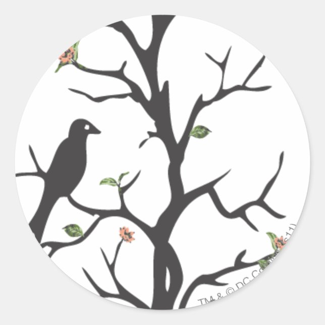 Supergirl Birds in the Tree Classic Round Sticker (Front)