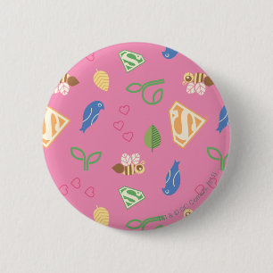 Supergirl Birds & the Bees Pink 2 Inch Round Button