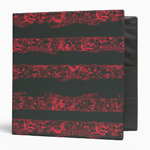 Supergirl Black and Red Line Pattern Binder