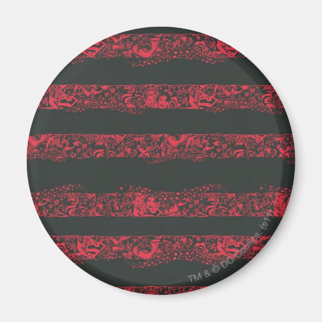 Supergirl Black and Red Line Pattern Magnet (Front)