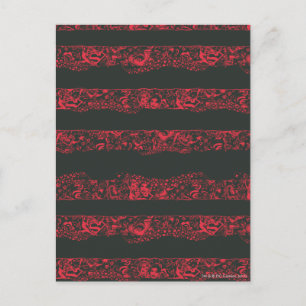 Supergirl Black and Red Line Pattern Postcard