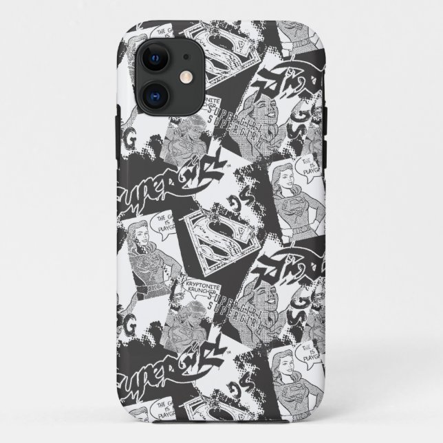 Supergirl Black and White Collage 2 Case-Mate iPhone Case (Back)