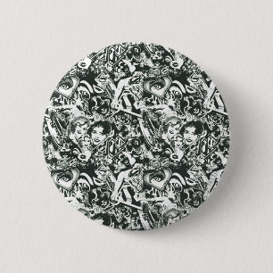 Supergirl Black and White Collage 2 Inch Round Button