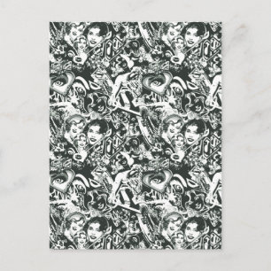 Supergirl Black and White Collage Postcard