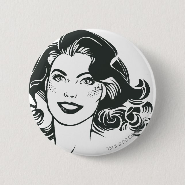Supergirl Black and White Drawing 2 2 Inch Round Button (Front)