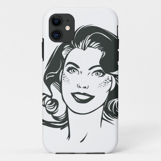 Supergirl Black and White Drawing 2 Case-Mate iPhone Case (Back)