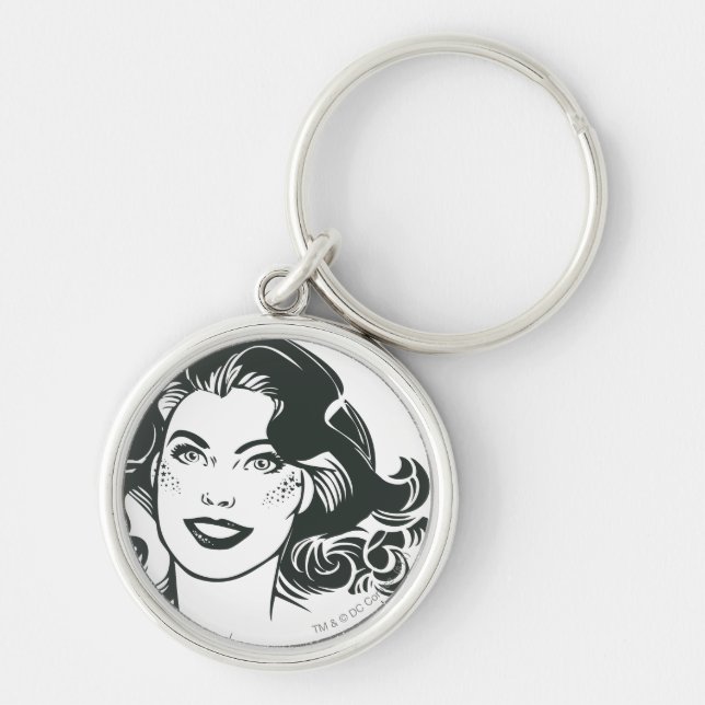 Supergirl Black and White Drawing 2 Keychain (Front)