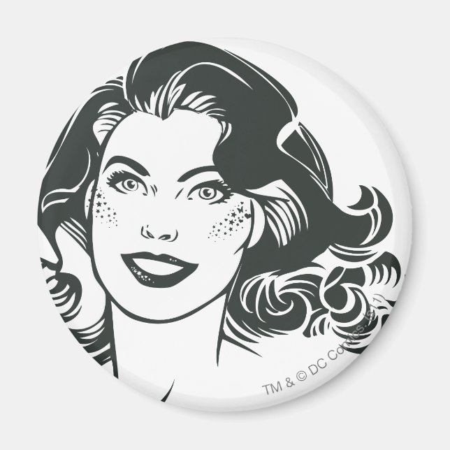 Supergirl Black and White Drawing 2 Magnet (Front)