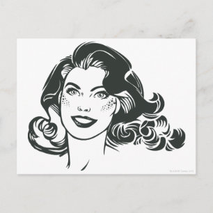 Supergirl Black and White Drawing 2 Postcard