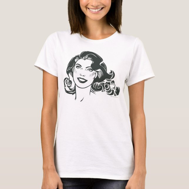 Supergirl Black and White Drawing 2 T-Shirt (Front)