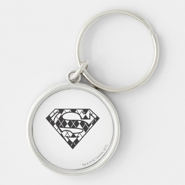 Supergirl Black Argyle Logo Keychain (Front)