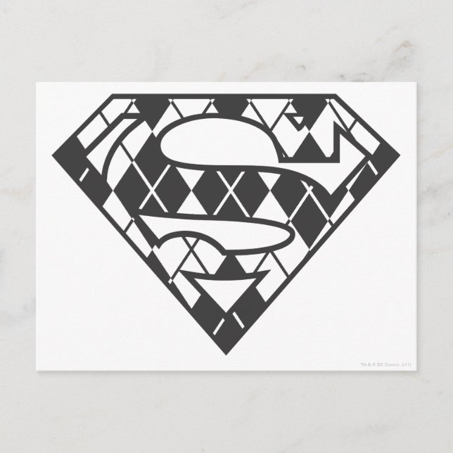 Supergirl Black Argyle Logo Postcard (Front)