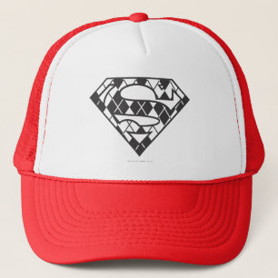 Supergirl Black Argyle Logo Trucker Hat
