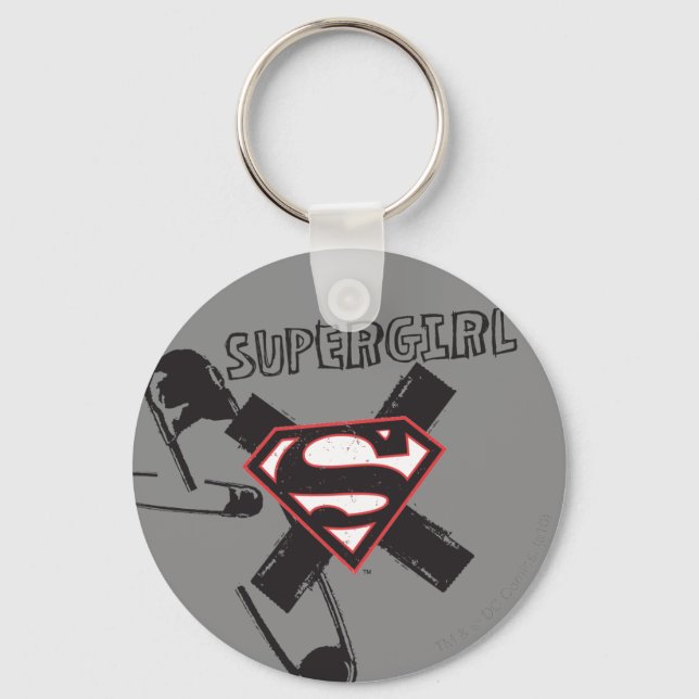Supergirl Black Safety Pins Keychain (Front)