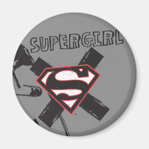 Supergirl Black Safety Pins Magnet