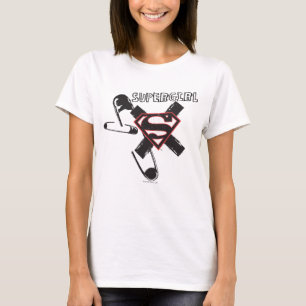 Supergirl Black Safety Pins T-Shirt