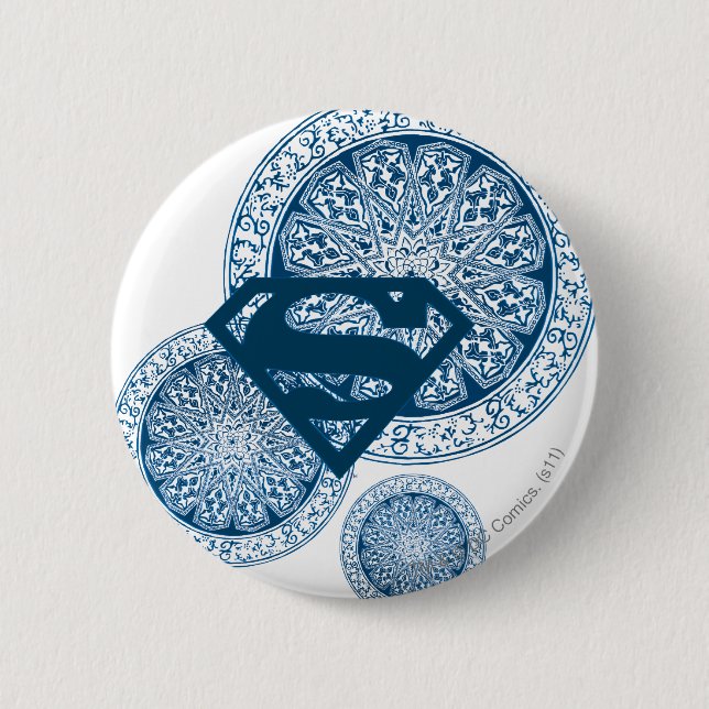 Supergirl Blue Circle Design 2 Inch Round Button (Front)