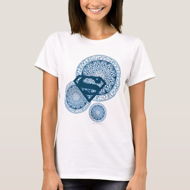 Supergirl Blue Circle Design T-Shirt (Front)
