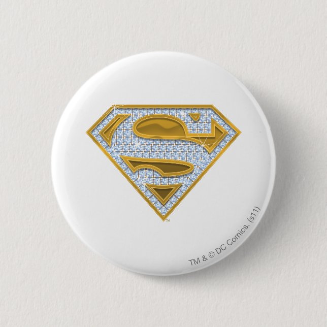 Supergirl Blue Jewels 2 Inch Round Button (Front)