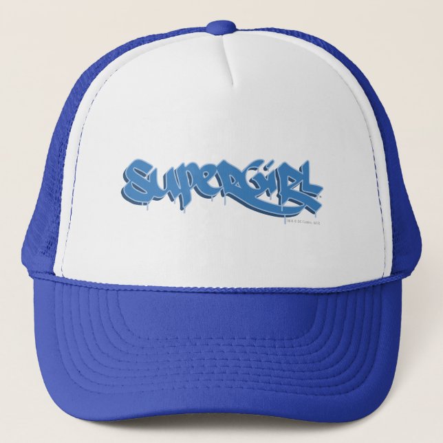 Supergirl Blue Logo Trucker Hat (Front)