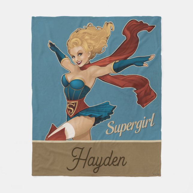 Supergirl Bombshell Fleece Blanket (Front)