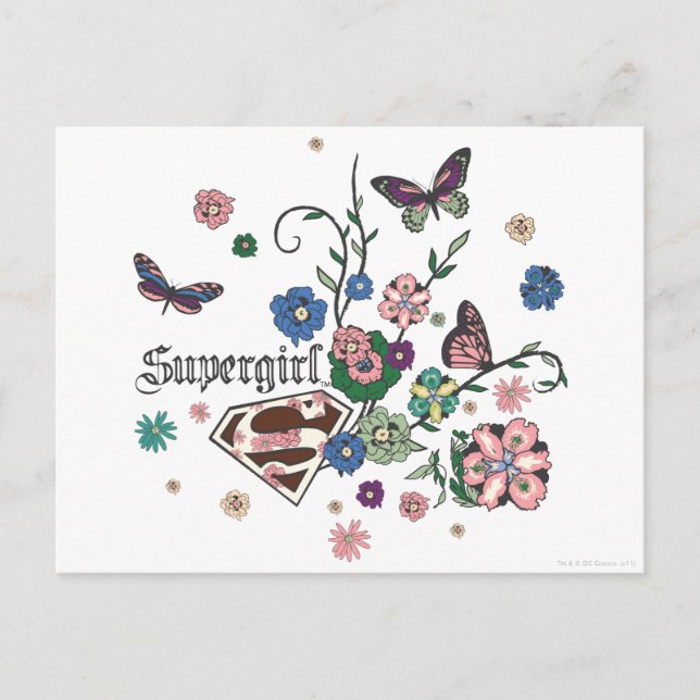 Supergirl Butterflies Postcard (Front)