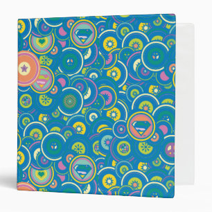 Supergirl Circle Blue Pattern Binder
