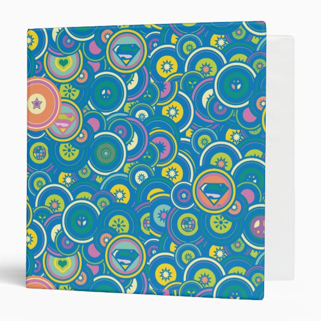 Supergirl Circle Blue Pattern Binder (Front/Inside)