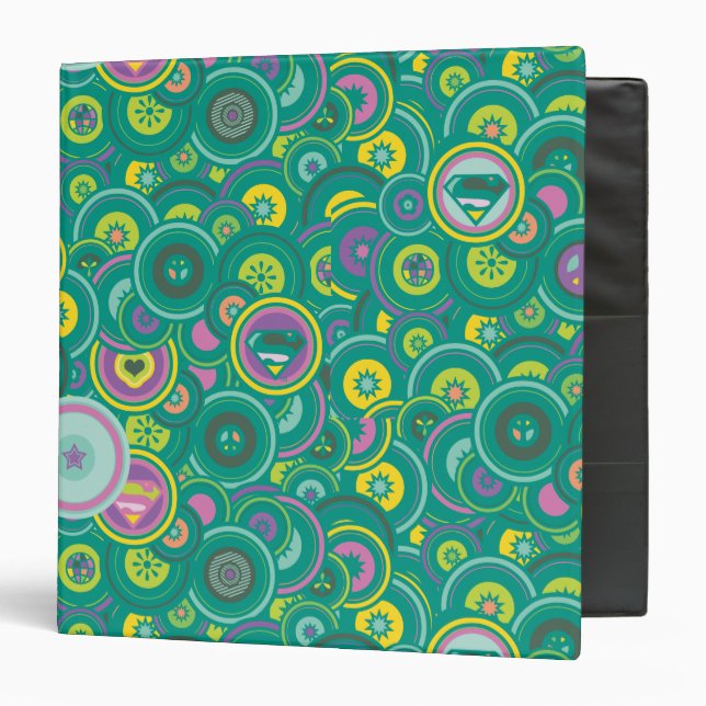 Supergirl Circle Green Pattern Binder (Front/Inside)