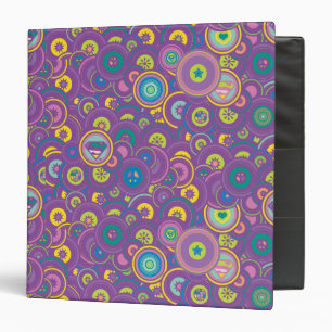 Supergirl Circle Purple Pattern Binder