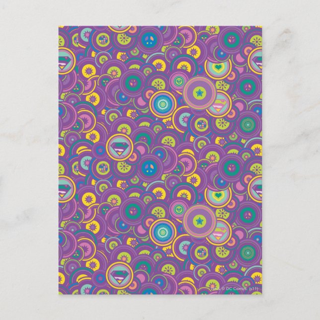 Supergirl Circle Purple Pattern Postcard (Front)
