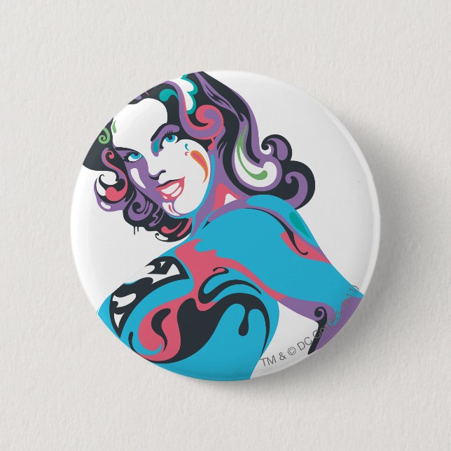Supergirl Colour Splash Pose 1 2 Inch Round Button (Front)