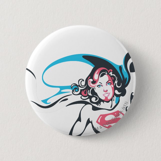 Supergirl Colour Splash Pose 2 Inch Round Button (Front)