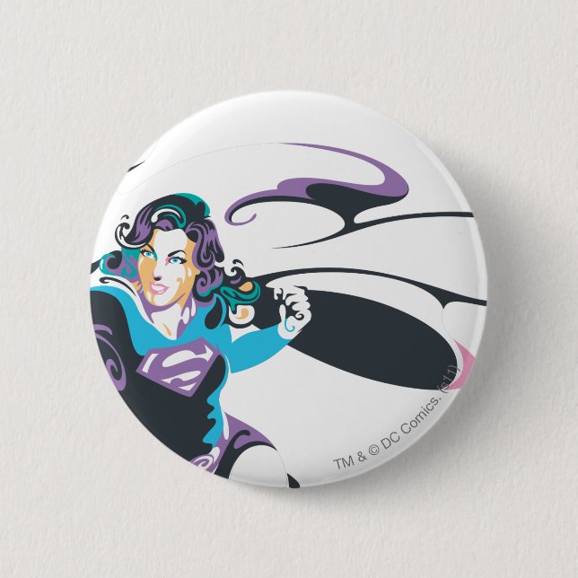 Supergirl Colour Splash Pose 4 2 Inch Round Button (Front)