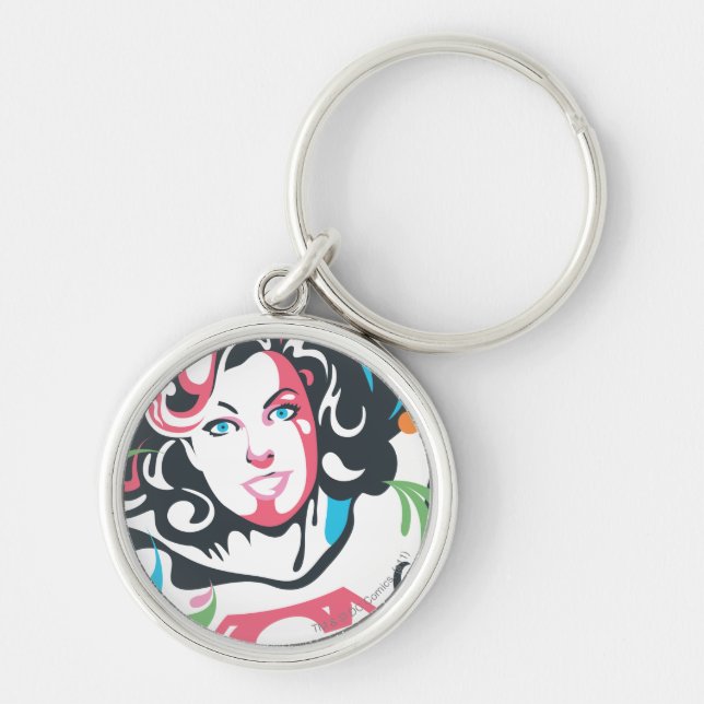 Supergirl Colour Splash Swirls 3 Keychain (Front)