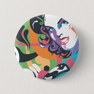 Supergirl Colour Splash Swirls 4 2 Inch Round Button